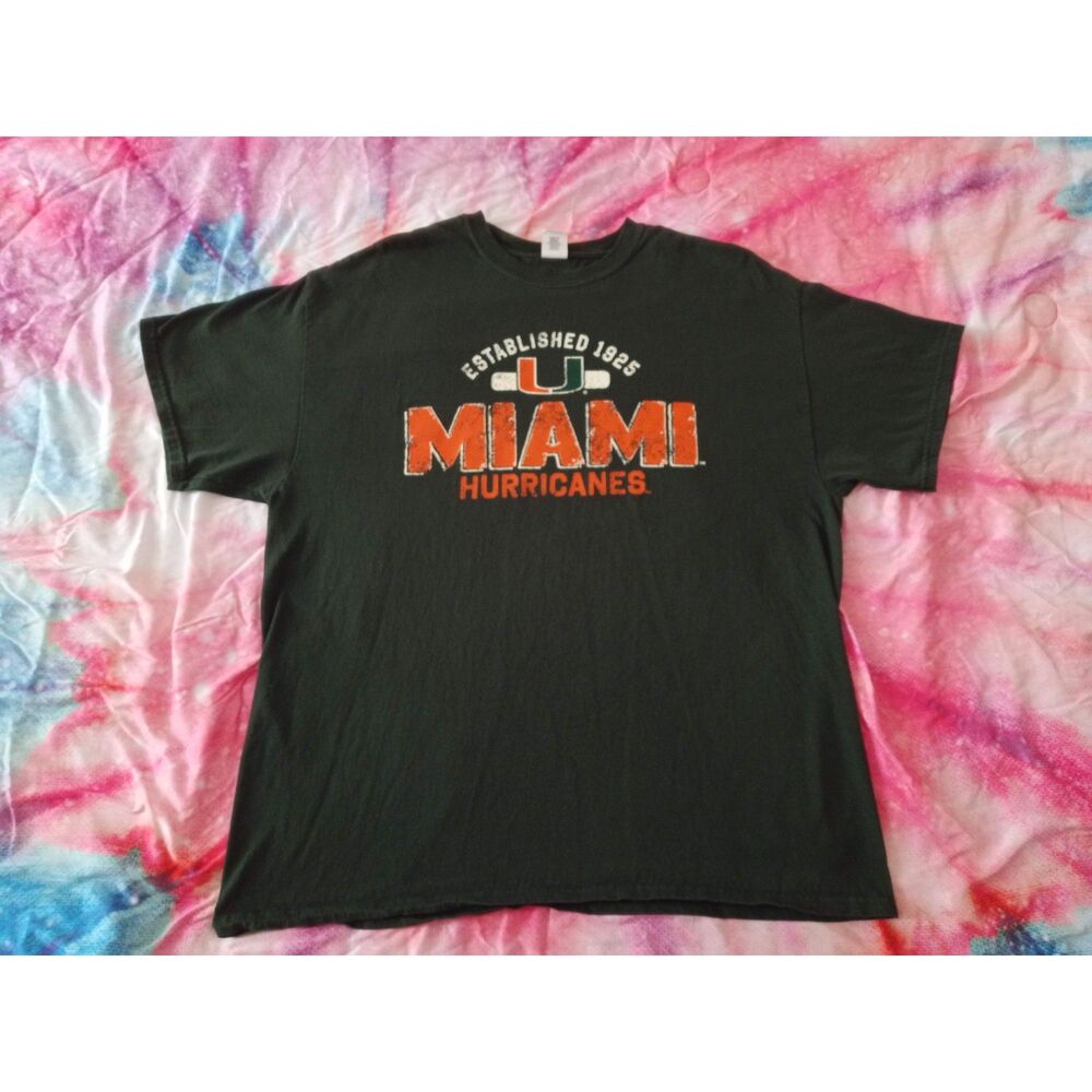 University of Miami Hurricanes 'Established 1925' Green T-shirt Men's XL MIA 305
